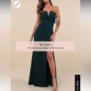 Lulus emerald mermaid dress worn once.Dry cleaned